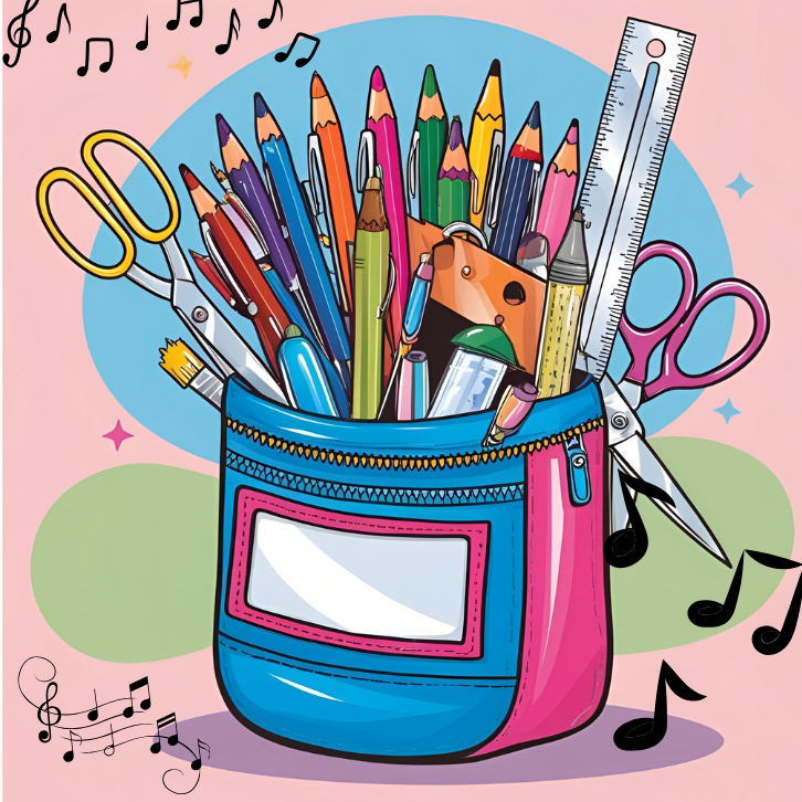 Federtasche mit Musiknoten